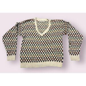 Vintage Crossings Sweater Mens M Blue Green Red Made in USA‎ 100% Cotton Coogi